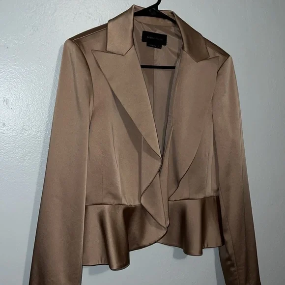 BCBGMAXARIA Satin Peplum Blazer - Picture 5 of 12